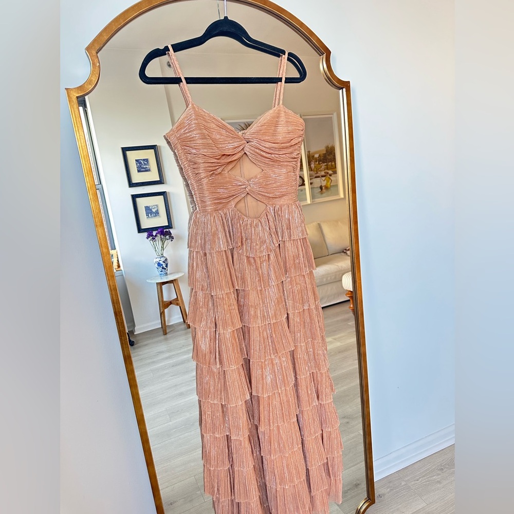 Grace Metallic Sweetheart Tiered Dress